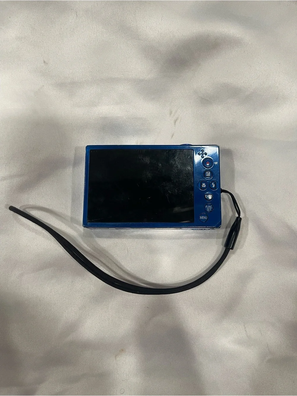 Canon Blue Compact Point-and-Shoot Camera with Wrist Strap